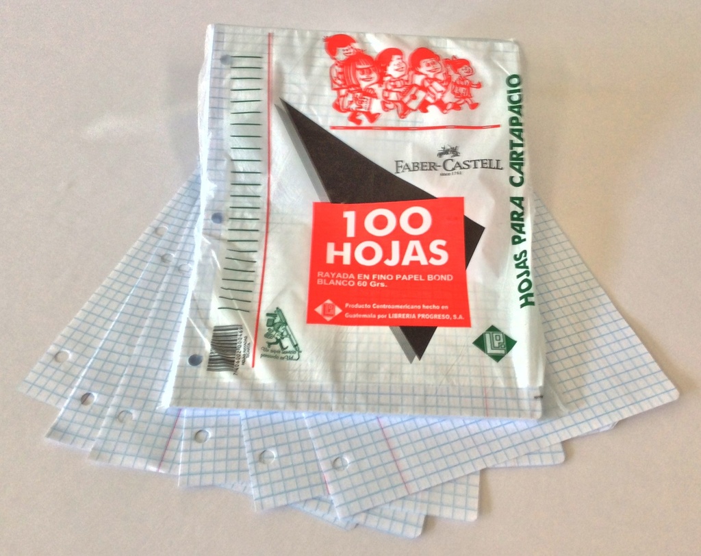 Hojas cuadros carta(juego de 5)