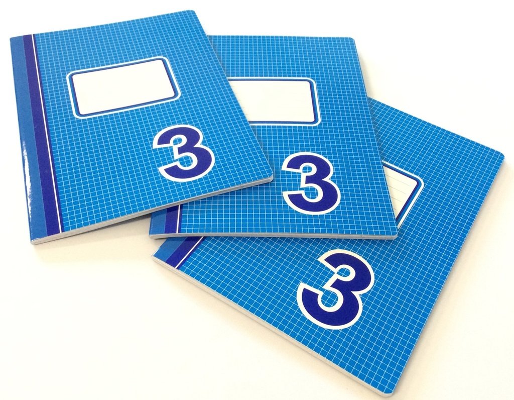 CUADERNO DE CUADROS PEQUEÑOS #3 AZUL GRANDE