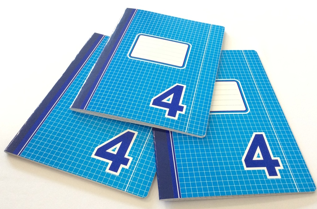 CUADERNO DE CUADROS GRANDES #4 AZUL GRANDE