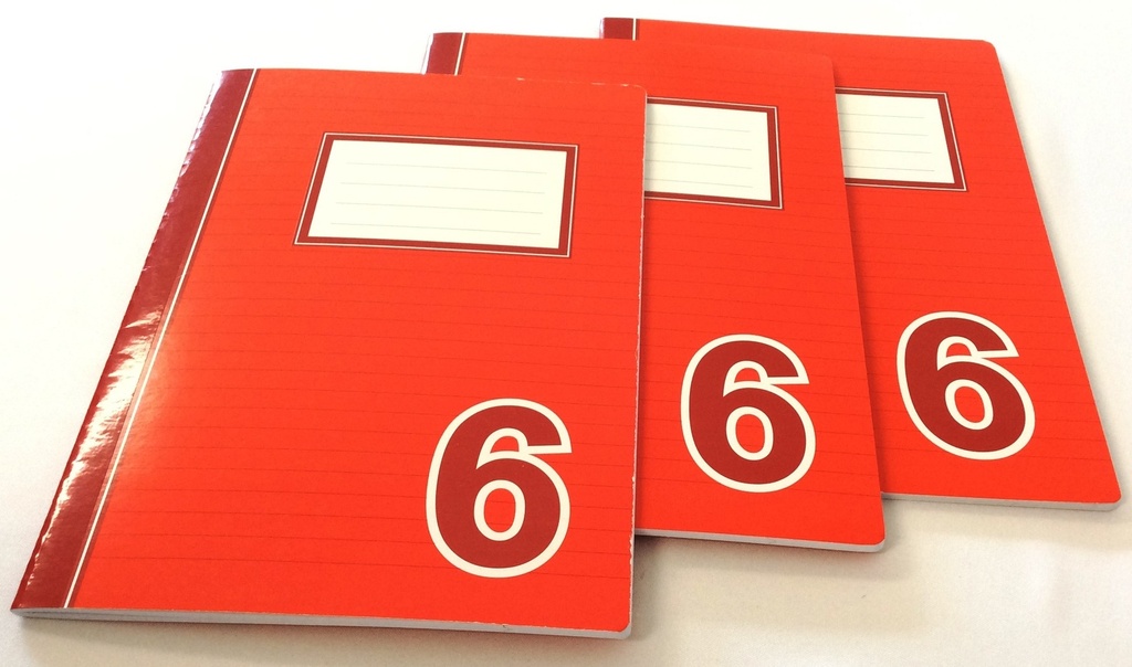 CUADERNO DE LÍNEAS #6 ROJO GRANDE