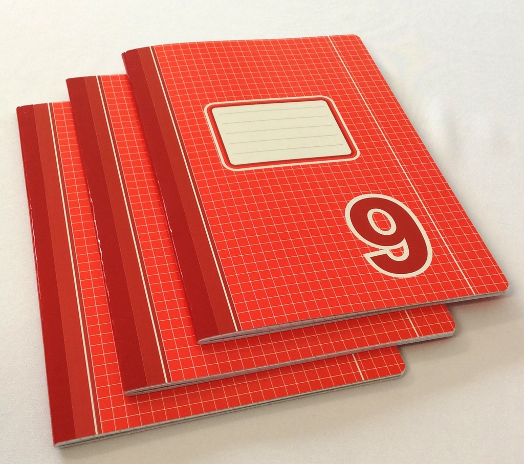 CUADERNO DE CUADROS GRANDES #9 ROJO GRANDE