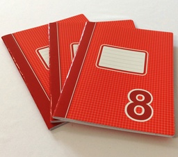 [990022] CUADERNO DE CUADROS PEQUEÑOS #8 ROJO GRANDE