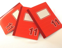 [990025] CUADERNO DE DOBLE LÍNEA #11 ROJO PEQUEÑO